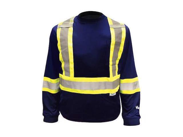 VIKING 6015N-XL Unisex High Visibility Long Sleeve Shirt, Polyester/Cotton,