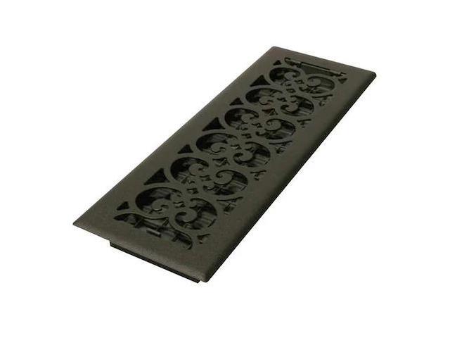 DECOR GRATES ST414 Floor Register 5.5 X 15.5, Textured Black, Cast Iron