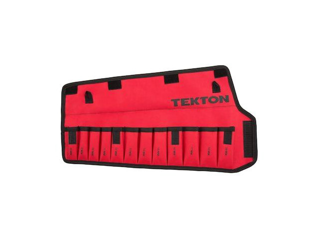 TEKTON ORG27212 Stubby Comb. Wrench Pouch,8-19mm,12 Tool, Woven Polyester