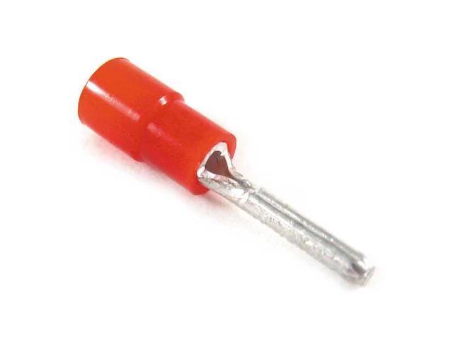 STA-KON 18RA-47PT Pin Terminal, 18 AWG, 600 V, Vinyl Insulated, Red, Crimp
