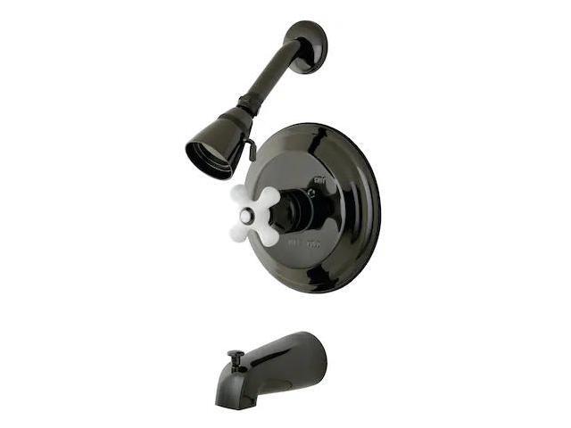 Kingston Brass NB3630PX Water Onyx Pressure Balanced Tub & Shower Faucet with Po