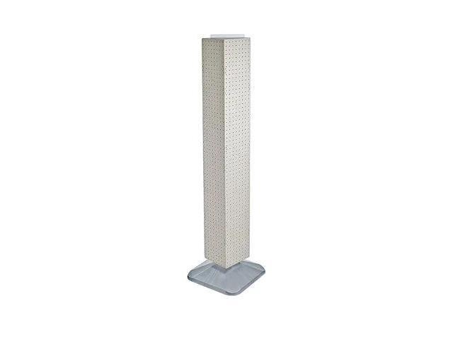 AZAR DISPLAYS 703389-WHT Four-Sided Pegboard Floor Revolving Display Panel