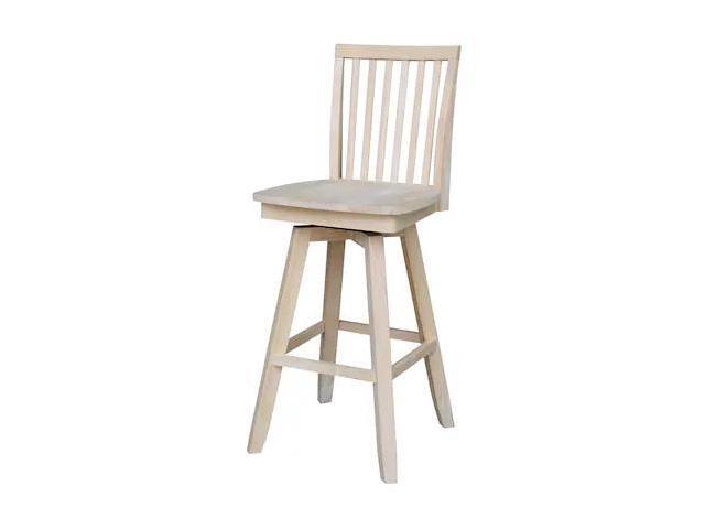 INTERNATIONAL CONCEPTS S-263SW Mission Bar Height Stool, with Swivel, 30' Seat