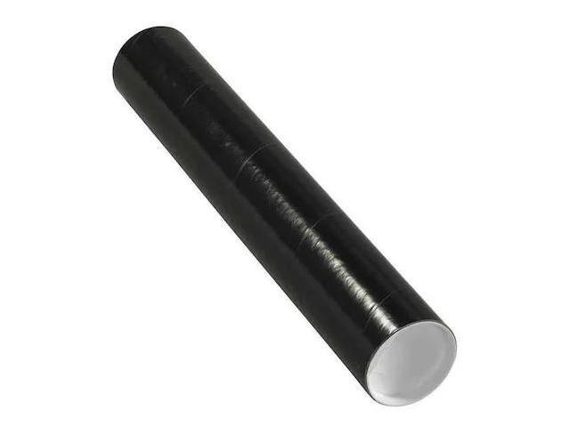 PARTNERS BRAND P3018BL Mailing Tubes with Caps, 3' x 18', Black, PK24