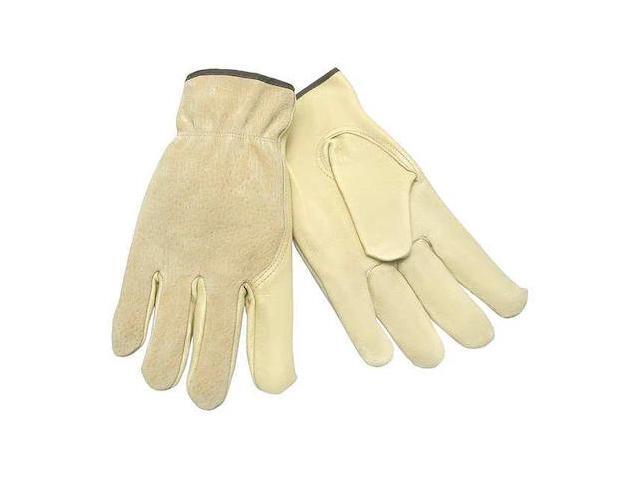 MCR SAFETY 3405M Leather Drivers Gloves, Pigskin, Shirred Slip-On, Keystone