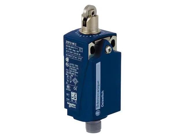 TELEMECANIQUE SENSORS XCKP2102M12 Limit Switch, Plunger, Roller, 1NC/1NO, 3A @
