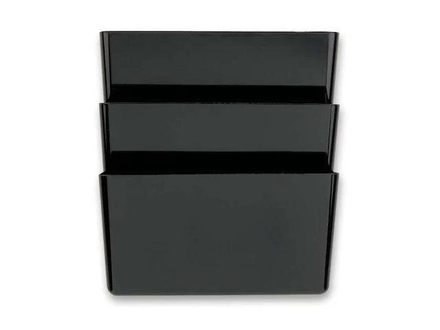 OFFICEMATE 21422 Wall Pocket,Letter,Black,7 In H,PK3
