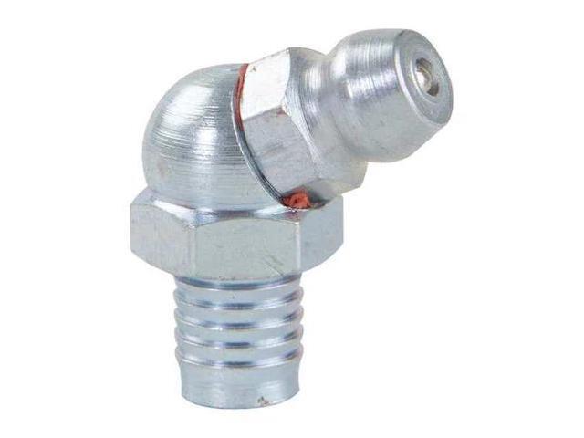 WESTWARD 52NZ80 Grease Fitting,65 Deg.,Stl,49/64' L,PK10