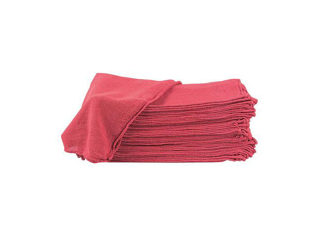 PARTNERS BRAND BR111 Box of Shop Towel Rags, 14' x 14', Red, 25 Lbs/Case,PK350