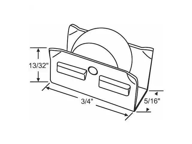 ZORO SELECT 52-614 Roller Assembly,Sliding Window,3/4' L
