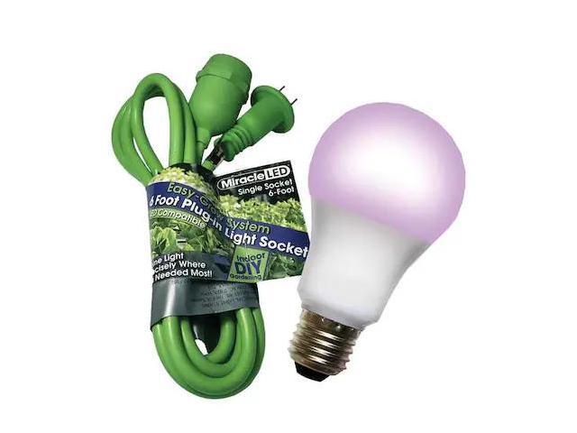 MIRACLE LED 602254 Single Socket Grow Cord System & LED Red & Blue Spectrum