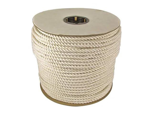 ZORO SELECT CTF08-01 Rope,Cotton,1/2in Dia,300 ft.