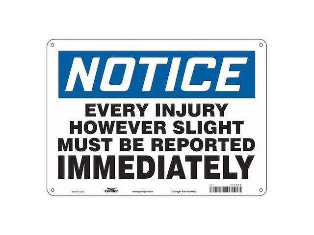 CONDOR 475G68 Safety Sign, 10 in Height, 14 in Width, Polyethylene, Horizontal