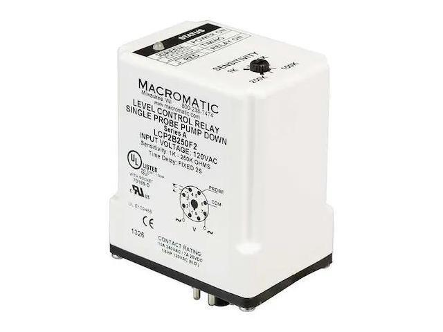 MACROMATIC LCP2B250F2 Control Relay,Single Pump Down,120V
