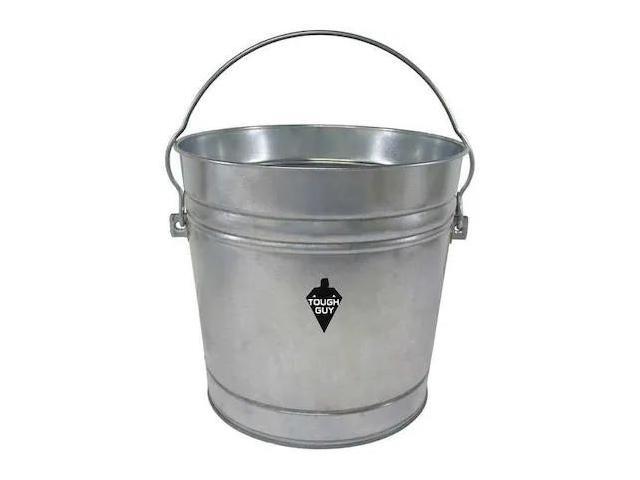 ZORO SELECT 2PYW5 10 gal Round Trash Can, Silver, Galvanized steel