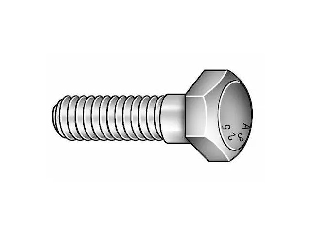 ZORO SELECT HCI305001251-050BX Grade A325, 1/2'-13 Structural Bolt, Zinc Yellow