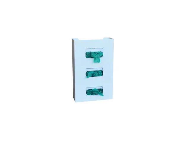 OMNIMED 305342 Painted White 'Square Cut' Glove Box Holder (Triple)