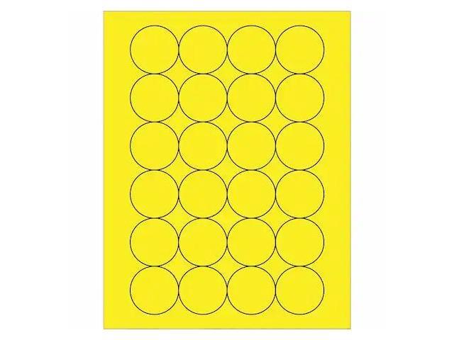 TAPE LOGIC LL196YE Tape Logic Fluorescent Circle Laser Labels, 1 2/3',