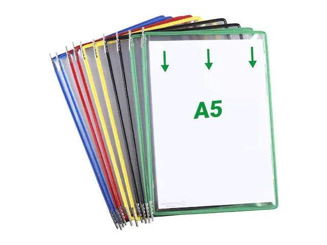 TARIFOLD P090A5 Assorted Color A5 Display Pockets, PK10