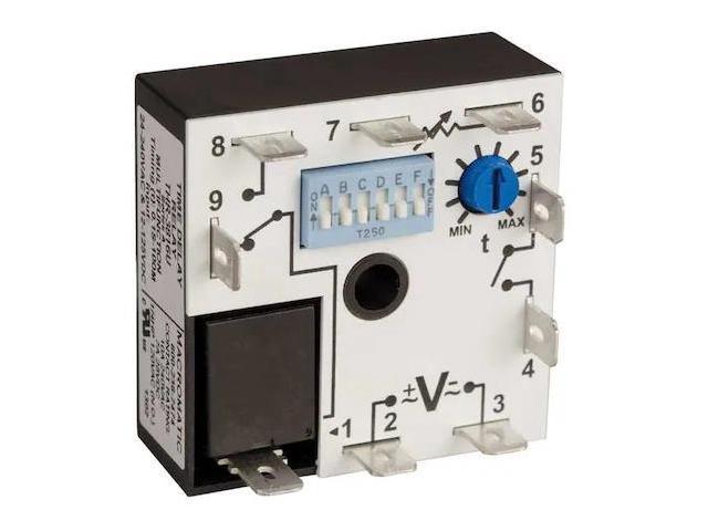 MACROMATIC THR-3816U Multifunction Time Delay Relay, Square, Interval, Off