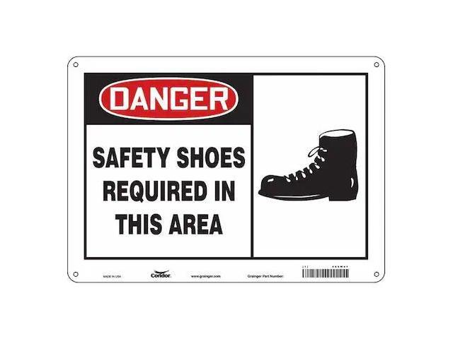 CONDOR 465W41 Safety Sign, 10 in Height, 14 in Width, Polyethylene, Horizontal