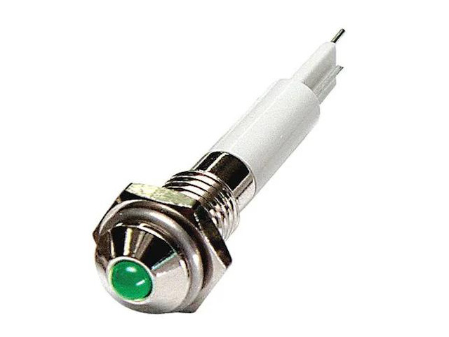 ZORO SELECT 24M022 Raised Panel Light, Green, 12 V DC