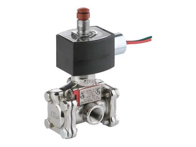 ASCO EF8316H301 Solenoid Valve, 3-Way, 2-Position, Normally Closed, 1/4 in Pipe