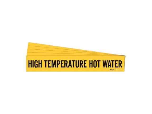 BRADY 7143-1-PK Pipe Marker,High Temp. Hot Water,PK5