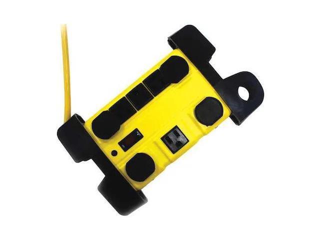 POWER FIRST 52NY58 Surge Protector Outlet Strip,Yellow