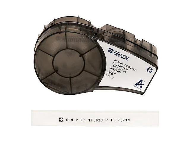 BRADY M21-375-461 Label Tape Cartridge, Black/White/Clear, Labels/Roll: