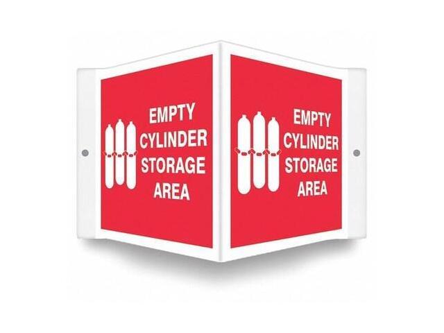 CONDOR 480Y69 High Visibility Safety Sign, 6 in H, 8 1/2 in W, PETG, V-Shape