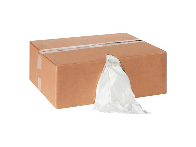 PARTNERS BRAND BR105 Box of Premium T-Shirt Rags, White, 80/Case, 10 Lbs/Case