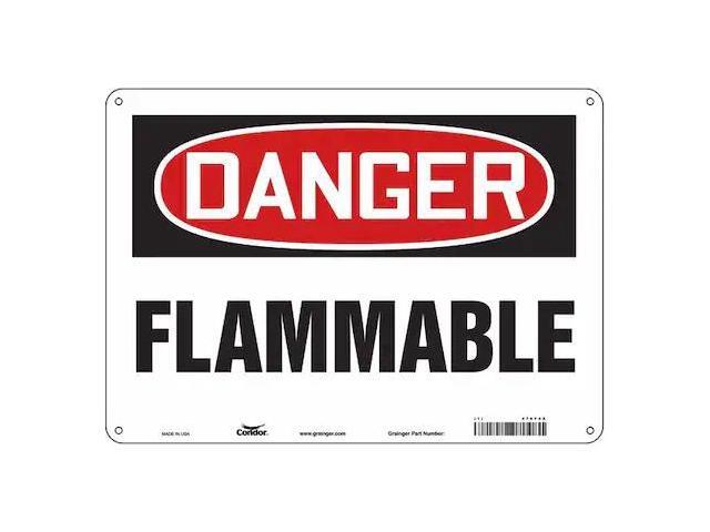 CONDOR 478F48 Danger Sign, 10 in H, 14 in W, Polyethylene, Horizontal