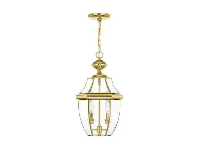 Photos - Light Bulb LIVEX LIGHTING 2255-02 Monterey 2 Light Polished Brass Outdoor Pendant Lan