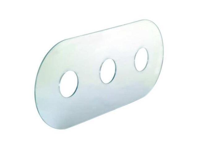 ZORO SELECT 34043 Cover Plate, 14' x 6', Acrylic, Chrome