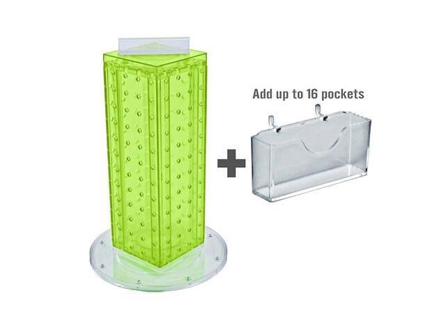 AZAR DISPLAYS 700229-GRE Four-Sided16 Pocket Revolving Pegboard GiftCard Kit