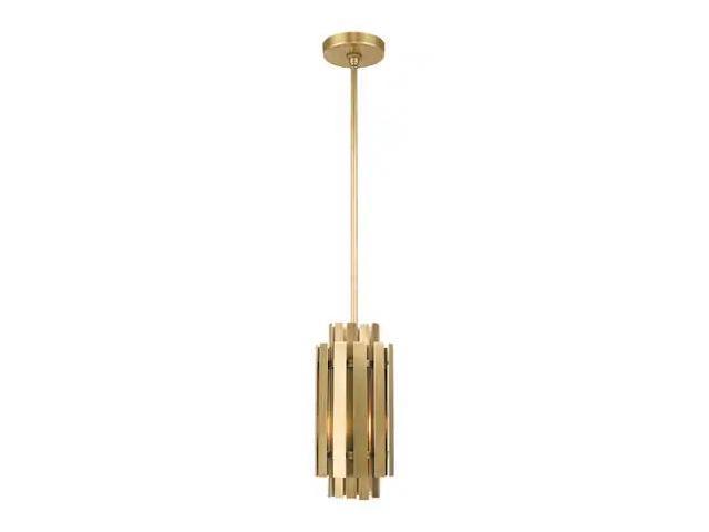 Photos - Light Bulb LIVEX LIGHTING 52040-08 Greenwich 1 Light Natural Brass Mini Pendant