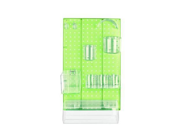 AZAR DISPLAYS 900940-GRE 10-Piece Green Pegboard Organizer Kit with 1 Panel and
