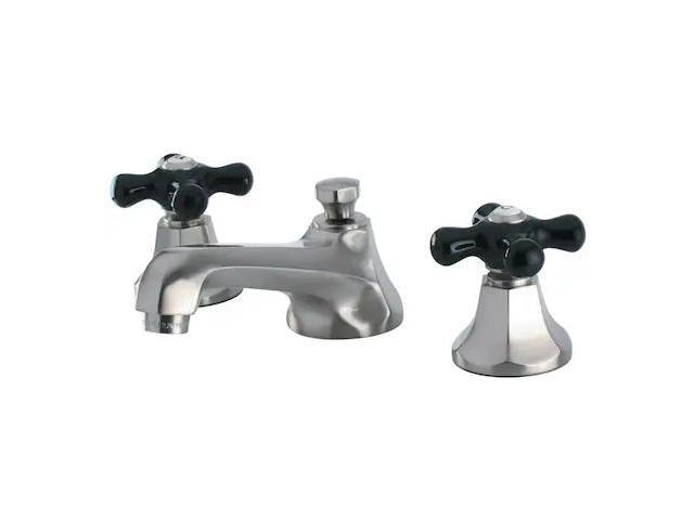 Kingston Brass KS4468PKX Metropolitan Onyx Widespread Lavatory Faucet With Black