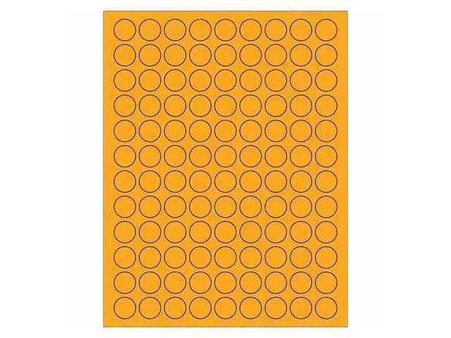TAPE LOGIC LL190OR Tape Logic Fluorescent Circle Laser Labels, 3/4',