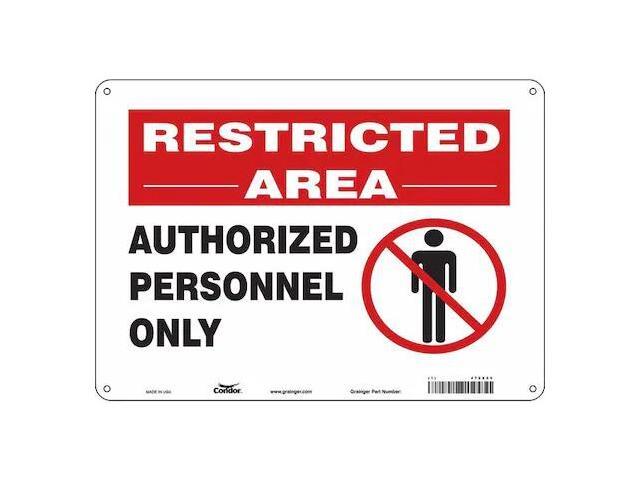 CONDOR 472X55 Safety Sign, 10 in Height, 14 in Width, Polyethylene, Horizontal