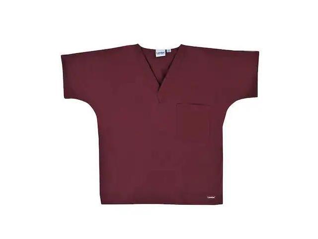 LANDAU 7502RWPSM Scrub Shirt, Cotton/Polyester, Short Sleeve, 2 Pockets,