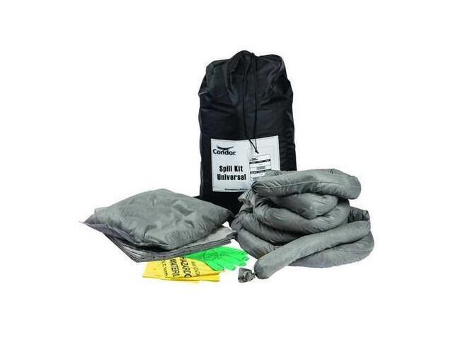 CONDOR 35ZR67 Spill Kit, 9 gal Volume Absorbed per Kit, 10 gal Capacity, Bag,