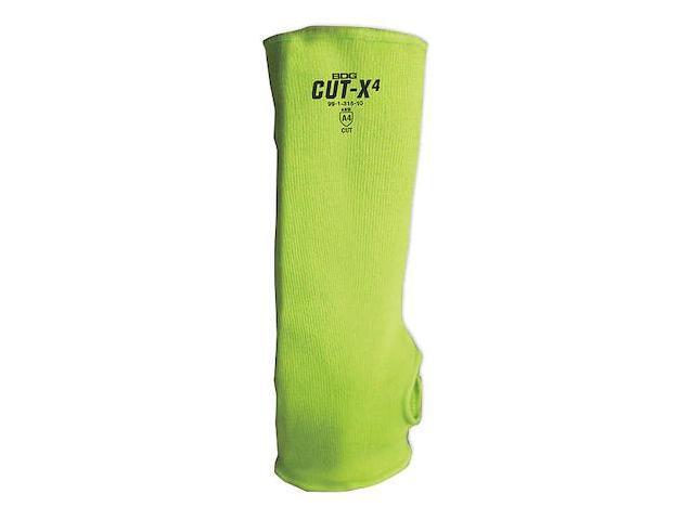 BDG 99-1-315-20 HiViz Green Cut Resistant Sleeve Thumb Hole, Size 20'
