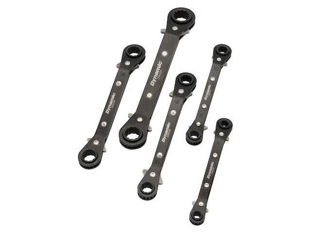 DYNAMIC D081202 5Pcs Metric Dbl Box End, Reversible Ratcheting Wrench Set, 25