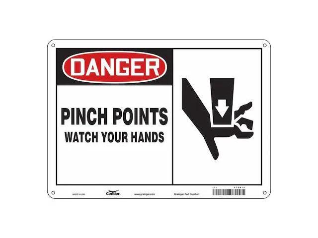 CONDOR 475D14 Safety Sign, 10 in Height, 14 in Width, Polyethylene, Horizontal