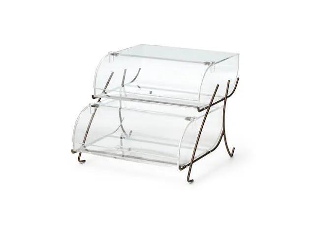 ROSSETO SERVING SOLUTIONS BK022 Two-Tier Bakery Case with Bronze Wire Stand, 1