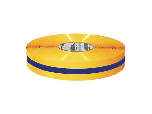 MIGHTY LINE 2RYBCTR Industrial Safety Floor Marking Tape Vinyl Yellow/Blue, 2'