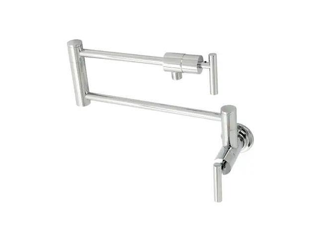 KINGSTON BRASS KS4101CML KS4101CML Manhattan Wall Mount Pot Filler, Polished