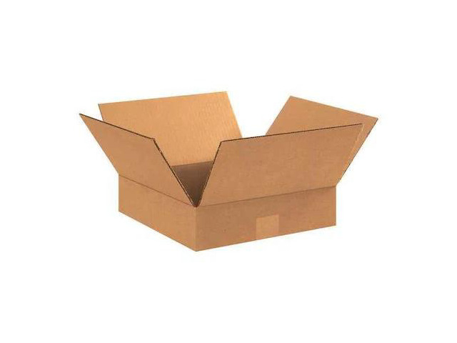 PARTNERS BRAND 11113 Flat Corrugated Boxes, 11' x 11' x 3', Kraft, 25/Bundle